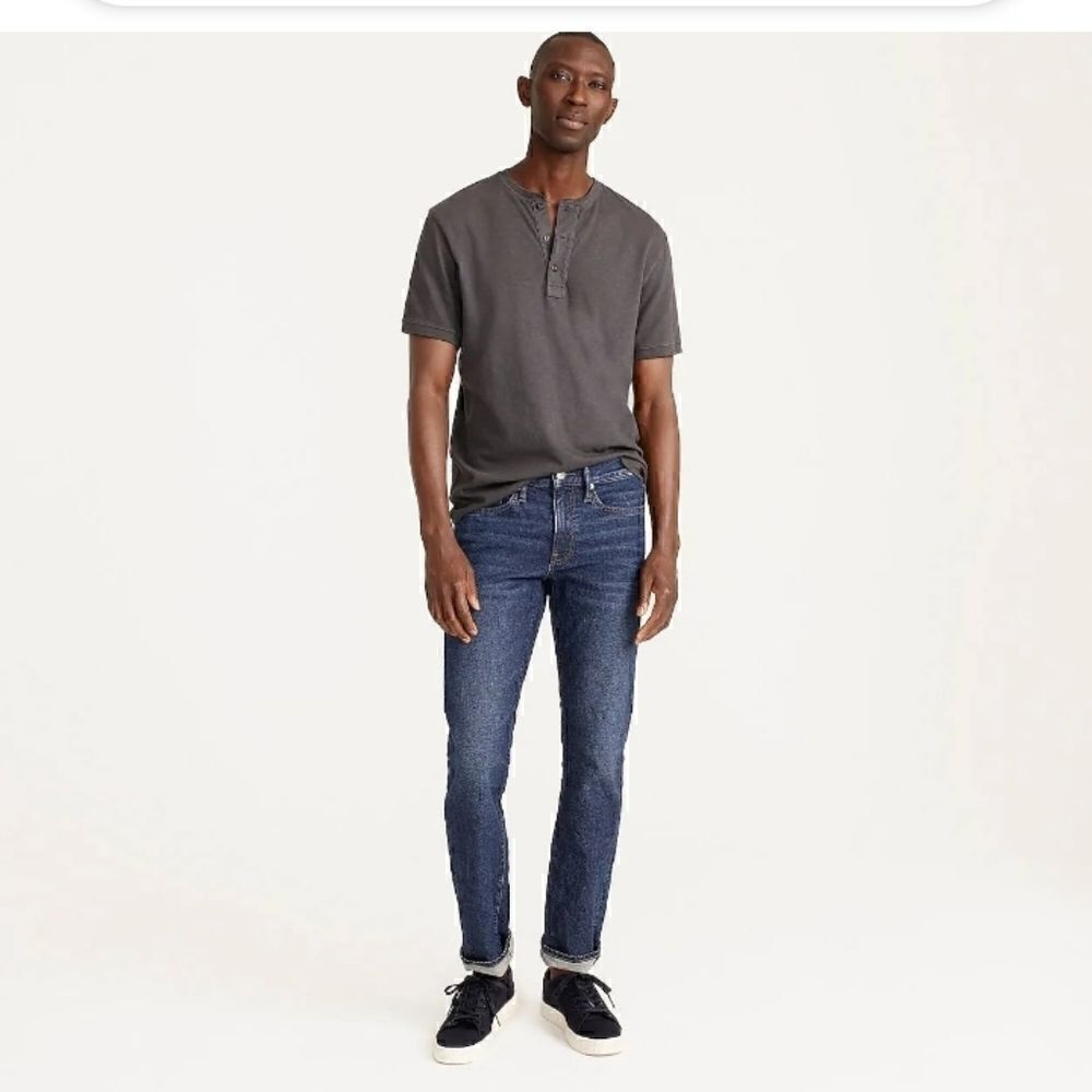 J CREW Men's Jeans Slim 30 x 30 Kurabo 484 Blue Denim Whiskered